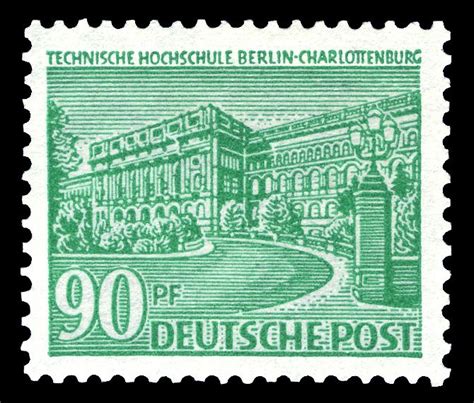 1947 waren nachnahmen nur innerhalb der sowjetisch besetzten zone bei briefsendungen. DBPB 1949 Berliner Bauten - Briefmarken der Deutschen Post Berlin - Briefmarke Technische ...