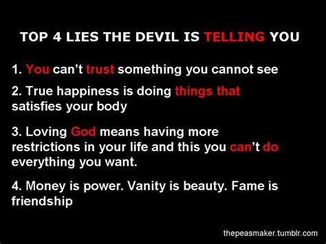 The Peasmaker: Top 4 lies the devil is telling you