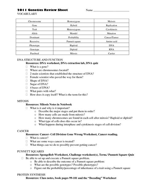 Meiosis is a process where a single cell divides twice to produce four cells containing half the original amount of genetic information. 17 Best Images of DNA Vocabulary Worksheet - Chapter 11 ...