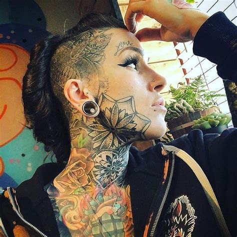 Tattooed Faces Squad On Instagram “carlymarie Blackworktattoo Headtattoo Necktattoo
