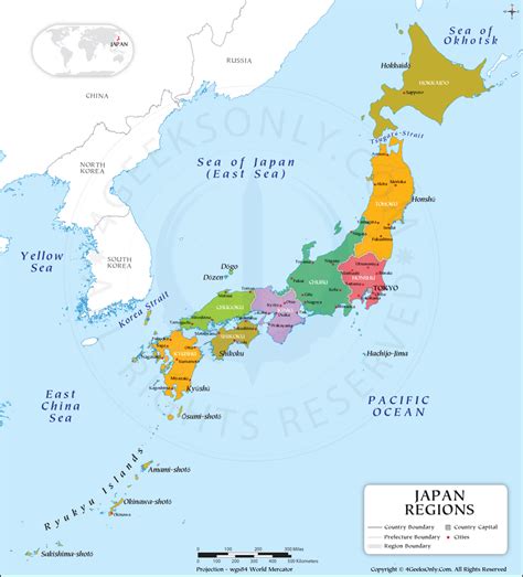 Japan Regions Map