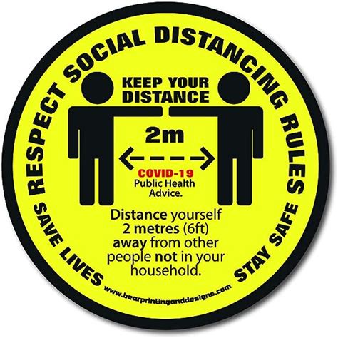 Covid 19 Warning Circle Social Distancing 2m Keep Your Distance Self