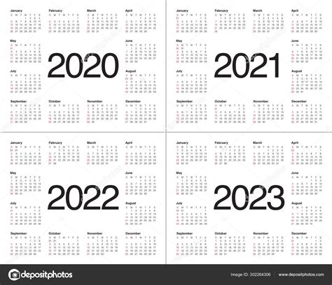 El Calendario 2020 2021 2022 2023 Plantilla 12 Meses Incluir Photos