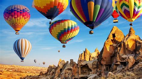 4k Amazing Hot Balloon Rides Over Beautiful Place And Cappadocia
