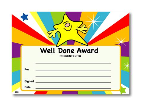 Certificate Well Done Award Superstickers
