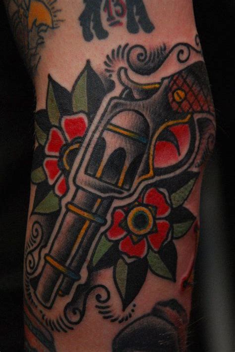 Pistol Traditional Tattoo American Traditional Tattoo Tattoos