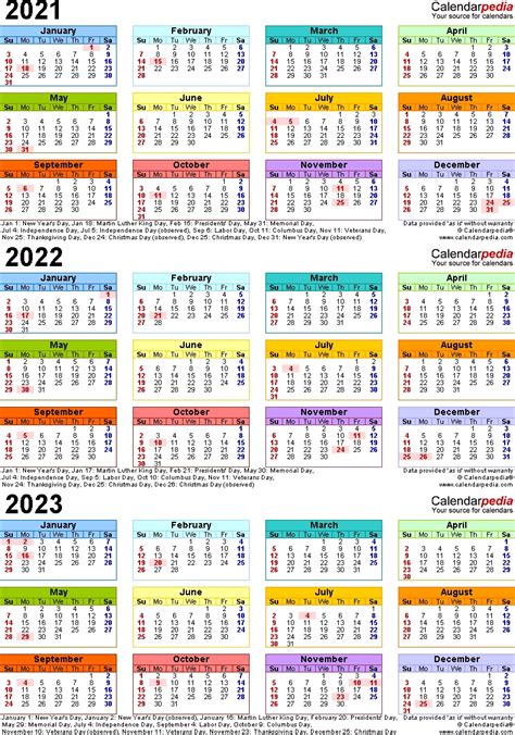 Calendario 2021 2022 2023
