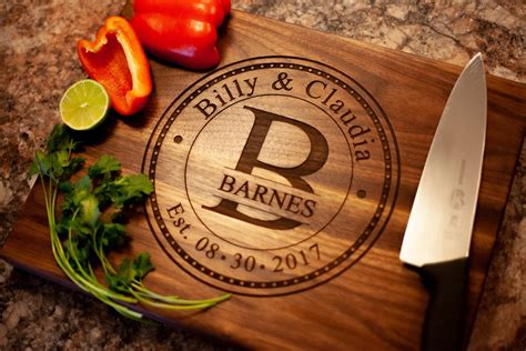 Personalized Cutting Board For Anniversary Gift Or Wedding Gift Wedding