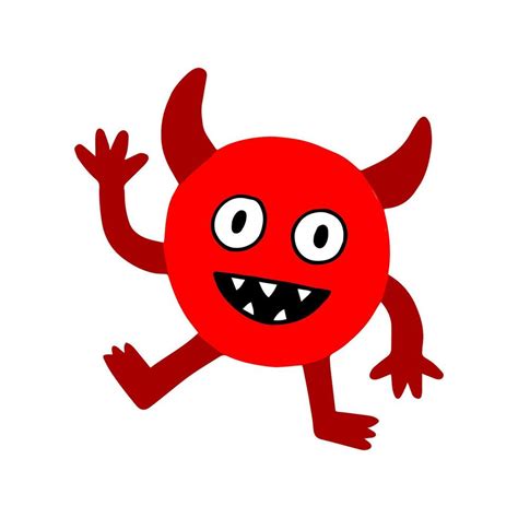 Cute Red Monster Vector 14762634 Vector Art At Vecteezy