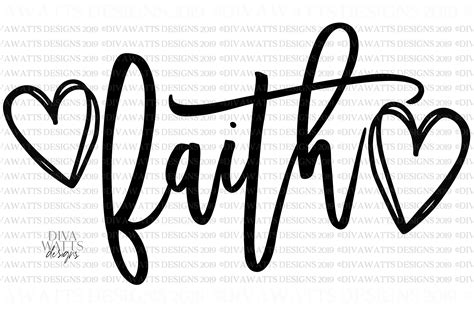 Faith With Doodle Hearts Christian Motivational Svg Png 414780