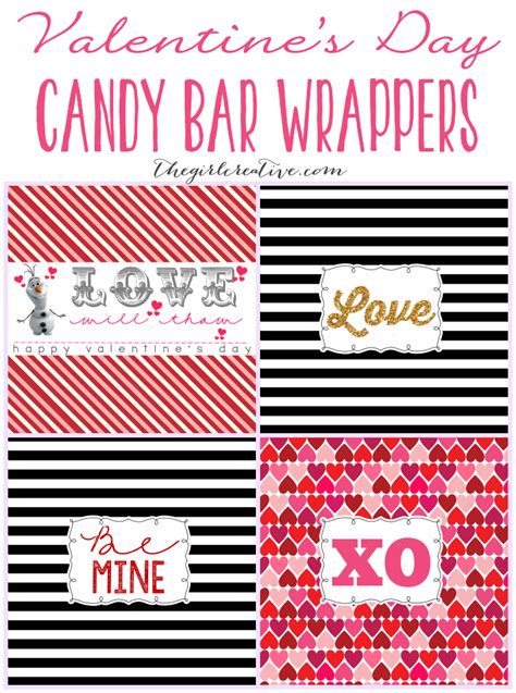 Valentines Day Candy Bar Wrappers The Girl Creative