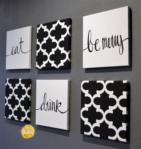 Black And White Moroccan 6 Pack Wall Art