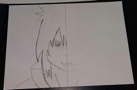 Sasuke Naruto Split Drawing Naruto Amino