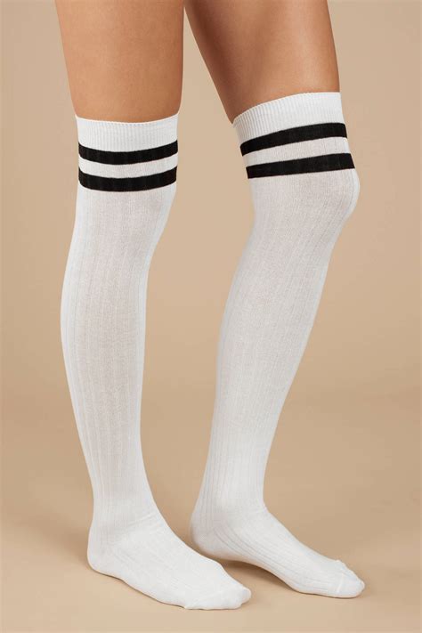 Kristal Knee High Socks In White 8 Tobi Us