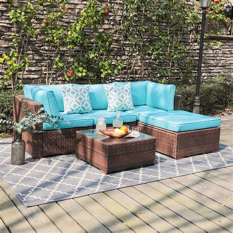 Oc Orange Casual 5 Piece Outdoor Furniture Sectional Sofa