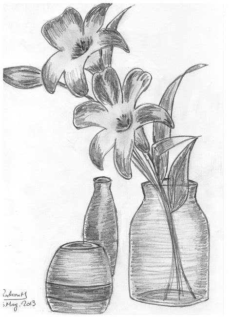 Flower Pot Drawing Pencil Sketch Gonnalifemylife