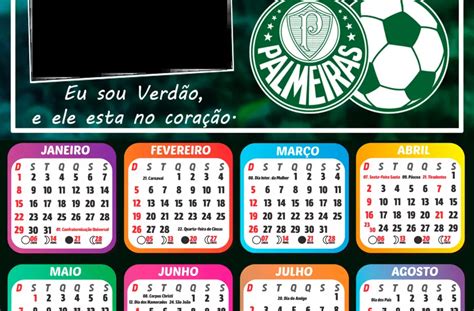 Calendário 2023 Palmeiras Moldura Com Mensagem Imagem Legal
