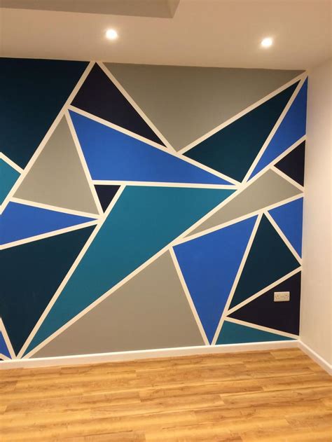 Squares Geometric Wall Wall Paint Design Ideas With Tape