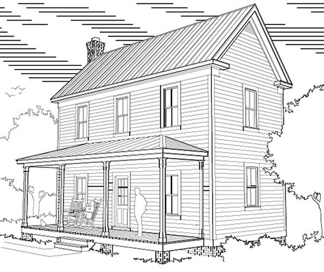 Two Story 16′ X 32′ Virginia Farmhouse House Plans Project Small House