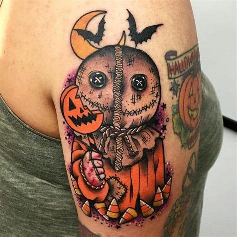 Maybe you would like to learn more about one of these? Trick R treat tattoo🎃🖤 | Halloween tattoos sleeve ...