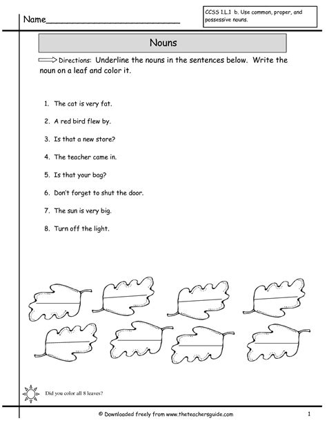 First, decide if the underlined word is a noun or a verb. NEW 411 FIRST GRADE NOUN WORKSHEETS FREE | firstgrade ...