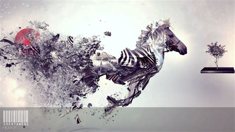 Zebra Abstract Art Manipulation 1080p Hd Wallpaper