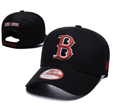 Black Adult Mlb Boston Red Sox Cap Hat Unisex Adjustable Etsy