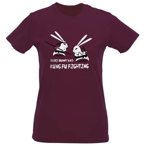 Kung Fu Bunny Womens Slim Fit T Shirt Slim Fit Shirts T Shirt