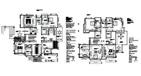 Twin House Architecture Layout Plan Cad Drawing Details Dwg File Cadbull