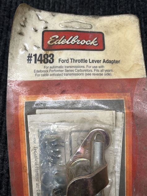 Edelbrock 1483 Ford Throttle Lever Adapter Nos Damaged Package Unused