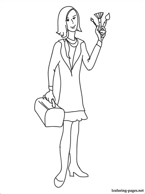 makeup artist coloring page coloring pages