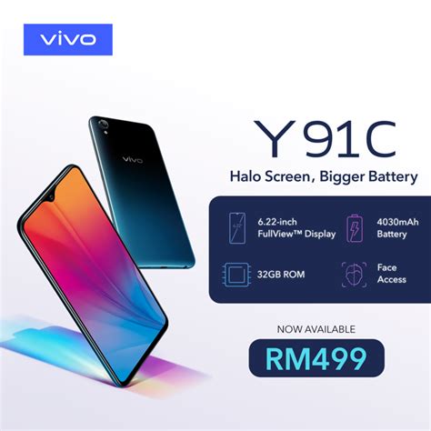 Looking to buy a new vivo mobile phone in malaysia? Vivo Y91C is officially available in Malaysia at the price ...