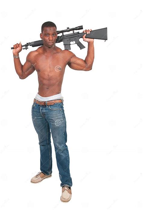 Man With Assault Rifle Stock Image Image Of Male Prepper 44099063