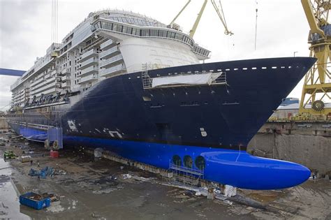These are long, narrow fins projecting from the hull in the area where the bottom of the hull meets the side. TUI Cruise Ship Keel Laid at STX Finland