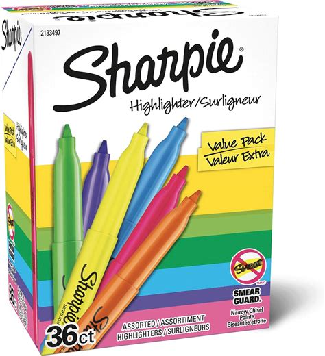 Sharpie Pocket Highlighters Narrow Chisel Tip Assorted