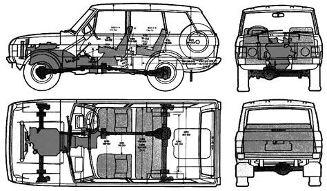 1982 Land Rover Range Rover Suv Blueprints Free Outlines