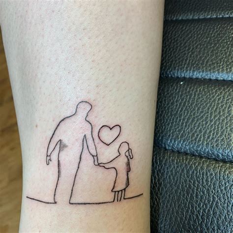 Father Daughter Silhouette Tattoo