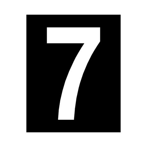 Black Number 7 Sticker Safety Uk