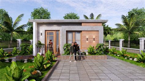 Small House Design 6x8 With 2 Beds 48 Sqm 3d Small House Design