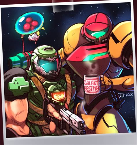 Samus Aran Metroid Doomguy And Master Chief Metroid And More