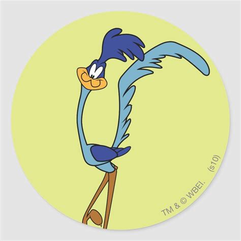 Road Runner Color Classic Round Sticker In 2021 Looney