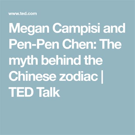 Megan Campisi And Pen Pen Chen The Myth Behind The Chinese Zodiac