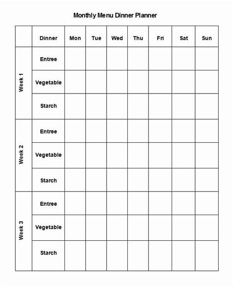 Monthly Meal Planner Template Inspirational 24 Menu Planner Template