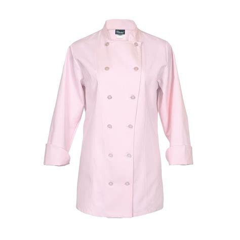 Womens Fitted Chef Coat Lspink C30 Pink Chef Coat White Long