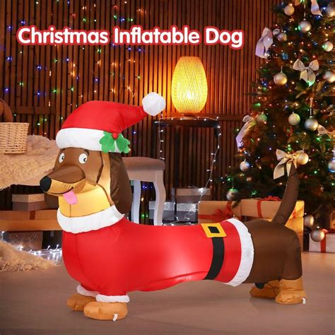 Inflatable Christmas Dog With Led Lights Inflatable Decorations
