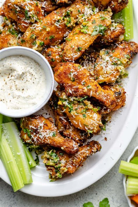 Garlic Parmesan Chicken Wings All The Healthy Things