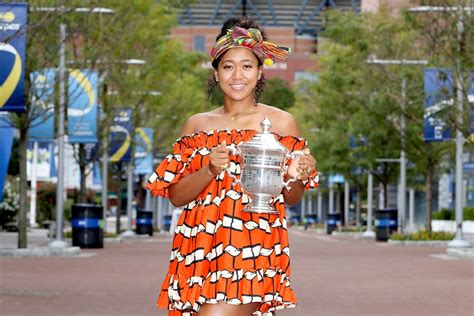 Naomi Osakas 2020 Us Open Head Wrap And Orange Dress Popsugar