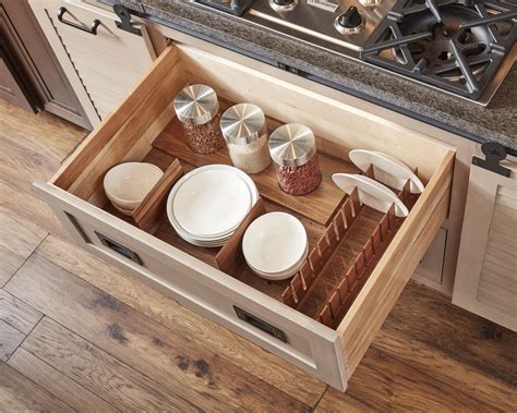 Walnut Deep Drawer Organizer With Dividers And A Deep Drawer Vertical