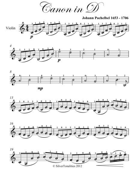 Canon In D Easy Violin Sheet Music By Johann Pachelbel 1653 1706