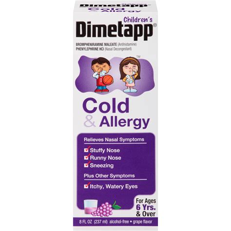 Dimetapp Childrens Cold And Allergy Grape Flavor 8 Fl Oz 237 Ml